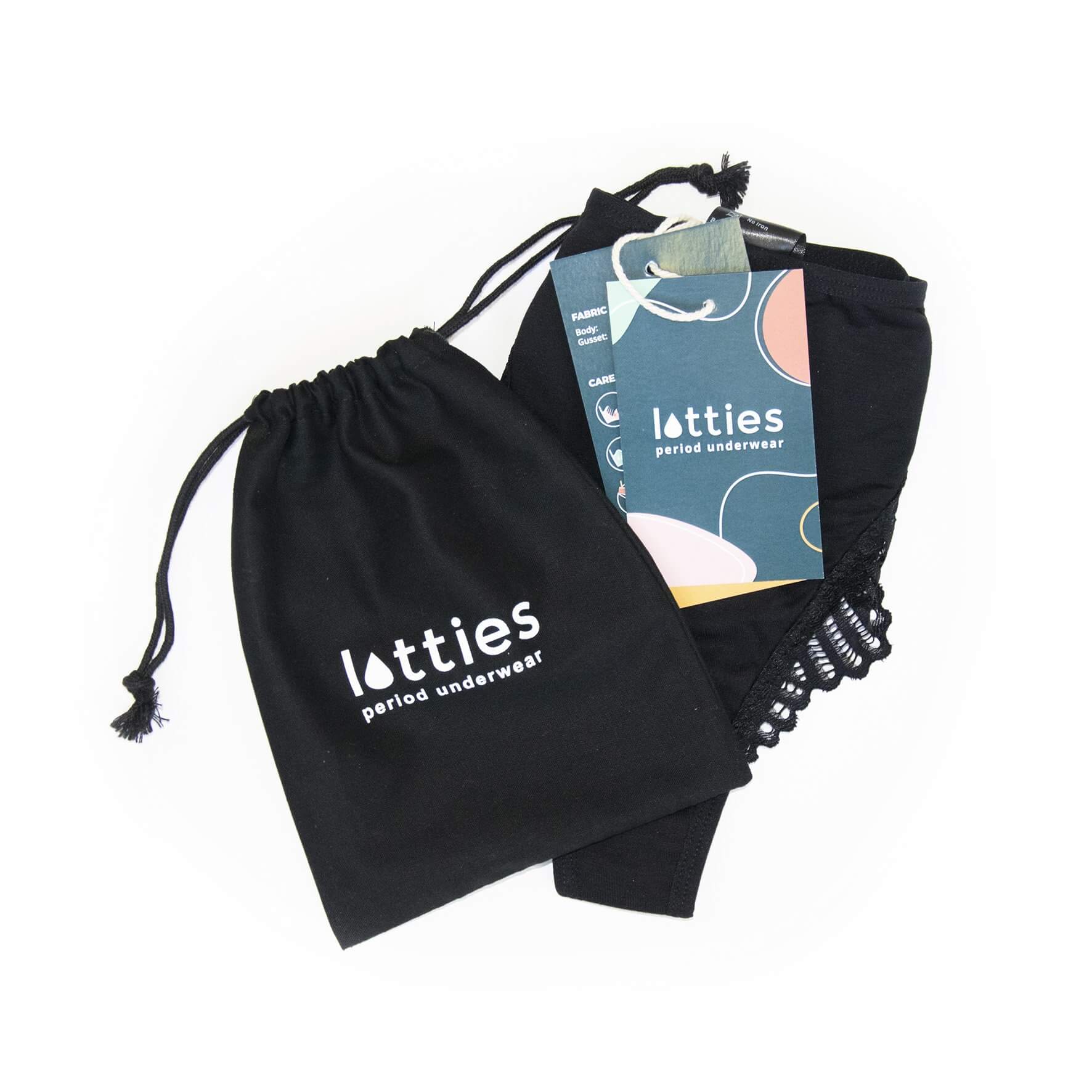 Period Underwear - Lacy String - Light Flow - Plastic Free Amsterdam